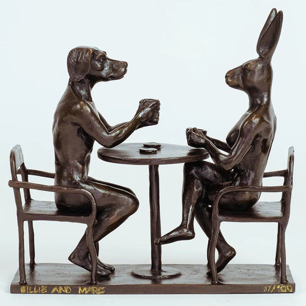 They drank coffee all day and all night (bronze)